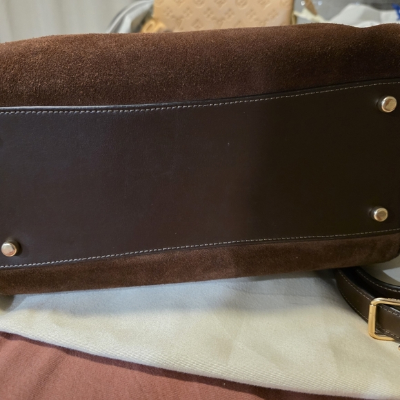 Coach Large Brown Suede Rowan Satchel - Picture 6 of 6